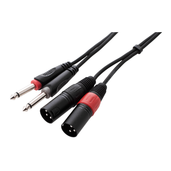 Kabel 2x Klinke M 6,3 mm - 2x XLR M